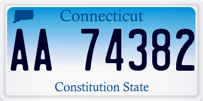 CT license plate AA74382