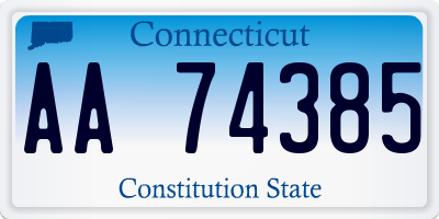 CT license plate AA74385