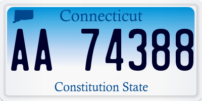 CT license plate AA74388