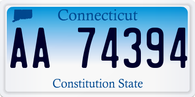 CT license plate AA74394