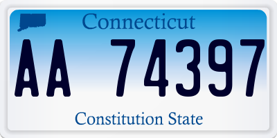 CT license plate AA74397
