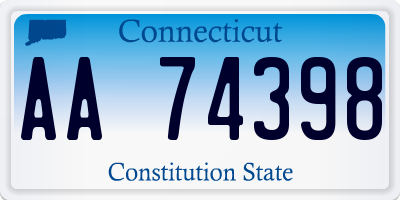 CT license plate AA74398