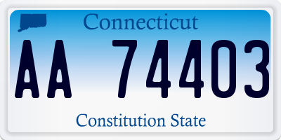 CT license plate AA74403