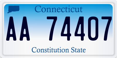 CT license plate AA74407