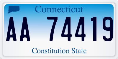 CT license plate AA74419