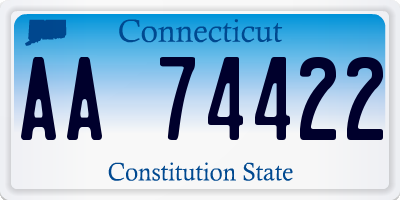 CT license plate AA74422