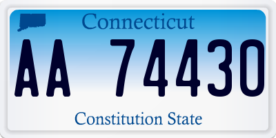 CT license plate AA74430