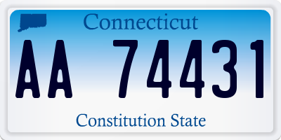 CT license plate AA74431