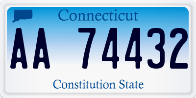 CT license plate AA74432