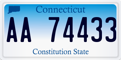 CT license plate AA74433