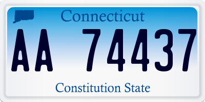 CT license plate AA74437