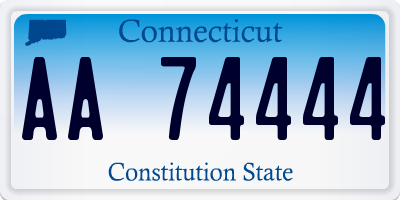 CT license plate AA74444