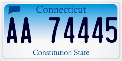 CT license plate AA74445