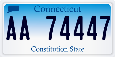 CT license plate AA74447