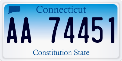 CT license plate AA74451