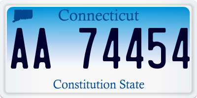 CT license plate AA74454