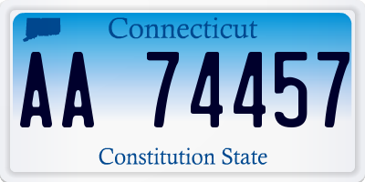 CT license plate AA74457