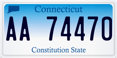 CT license plate AA74470