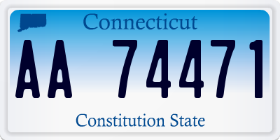 CT license plate AA74471
