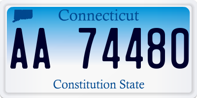 CT license plate AA74480