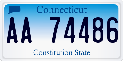 CT license plate AA74486
