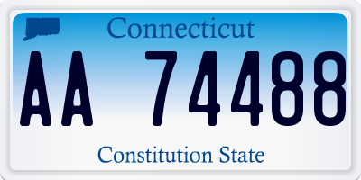 CT license plate AA74488
