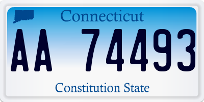 CT license plate AA74493