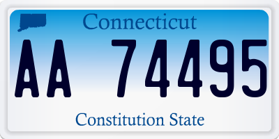 CT license plate AA74495