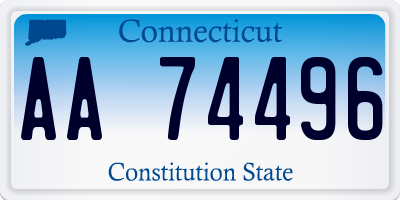 CT license plate AA74496