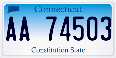 CT license plate AA74503