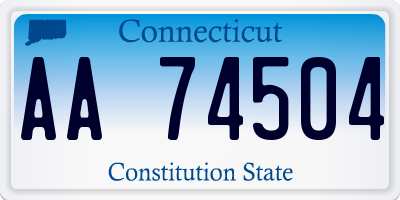 CT license plate AA74504