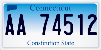 CT license plate AA74512