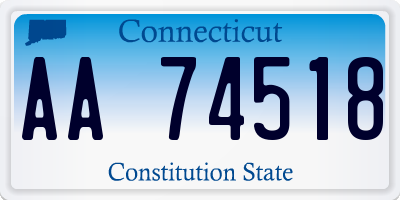 CT license plate AA74518
