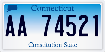 CT license plate AA74521