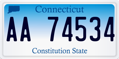 CT license plate AA74534