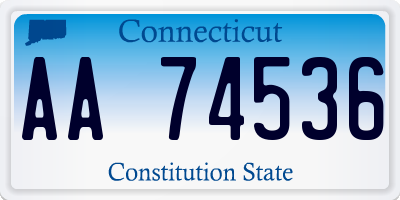 CT license plate AA74536