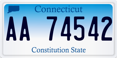 CT license plate AA74542