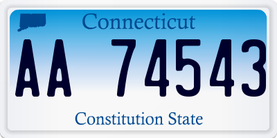 CT license plate AA74543