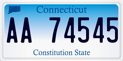 CT license plate AA74545