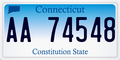 CT license plate AA74548