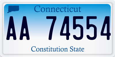 CT license plate AA74554