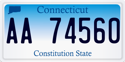 CT license plate AA74560