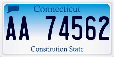 CT license plate AA74562