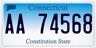 CT license plate AA74568