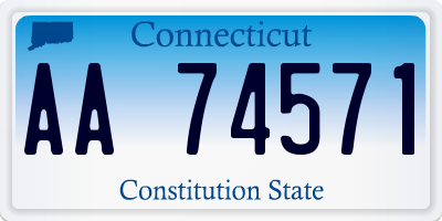 CT license plate AA74571