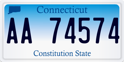 CT license plate AA74574