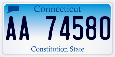 CT license plate AA74580