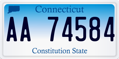 CT license plate AA74584