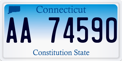 CT license plate AA74590
