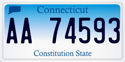 CT license plate AA74593